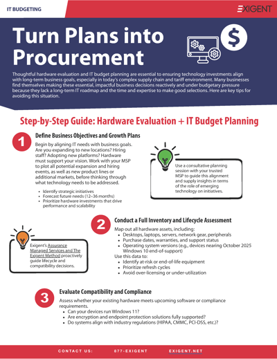 Exigent Lifecycle Planning and Procurement Tips 2025_Page_1 Exigent Lifecycle Planning and Procurement Tips 2025_Page_1