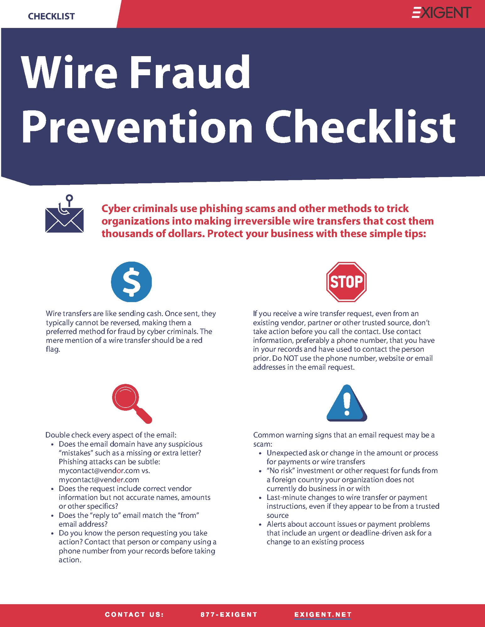 Wire Fraud Prevention Checklist