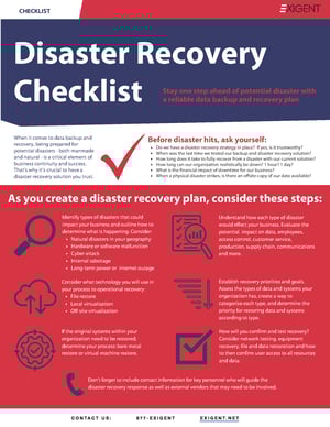 checklist_Exigent Technologies_Disaster Recovery Strategy cover