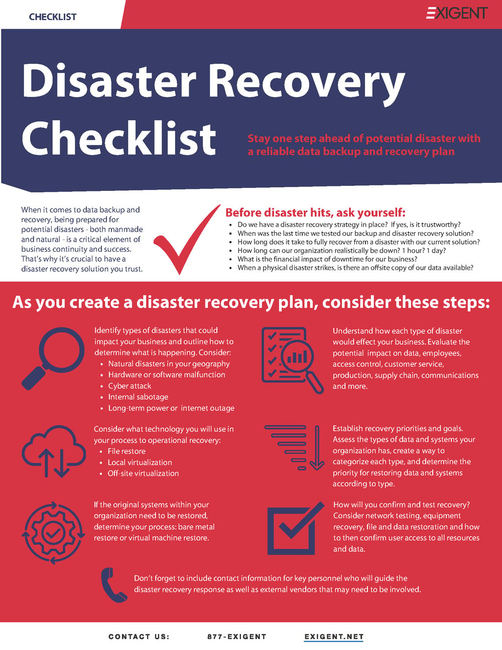 checklist_Exigent Technologies_Disaster Recovery Strategy cover